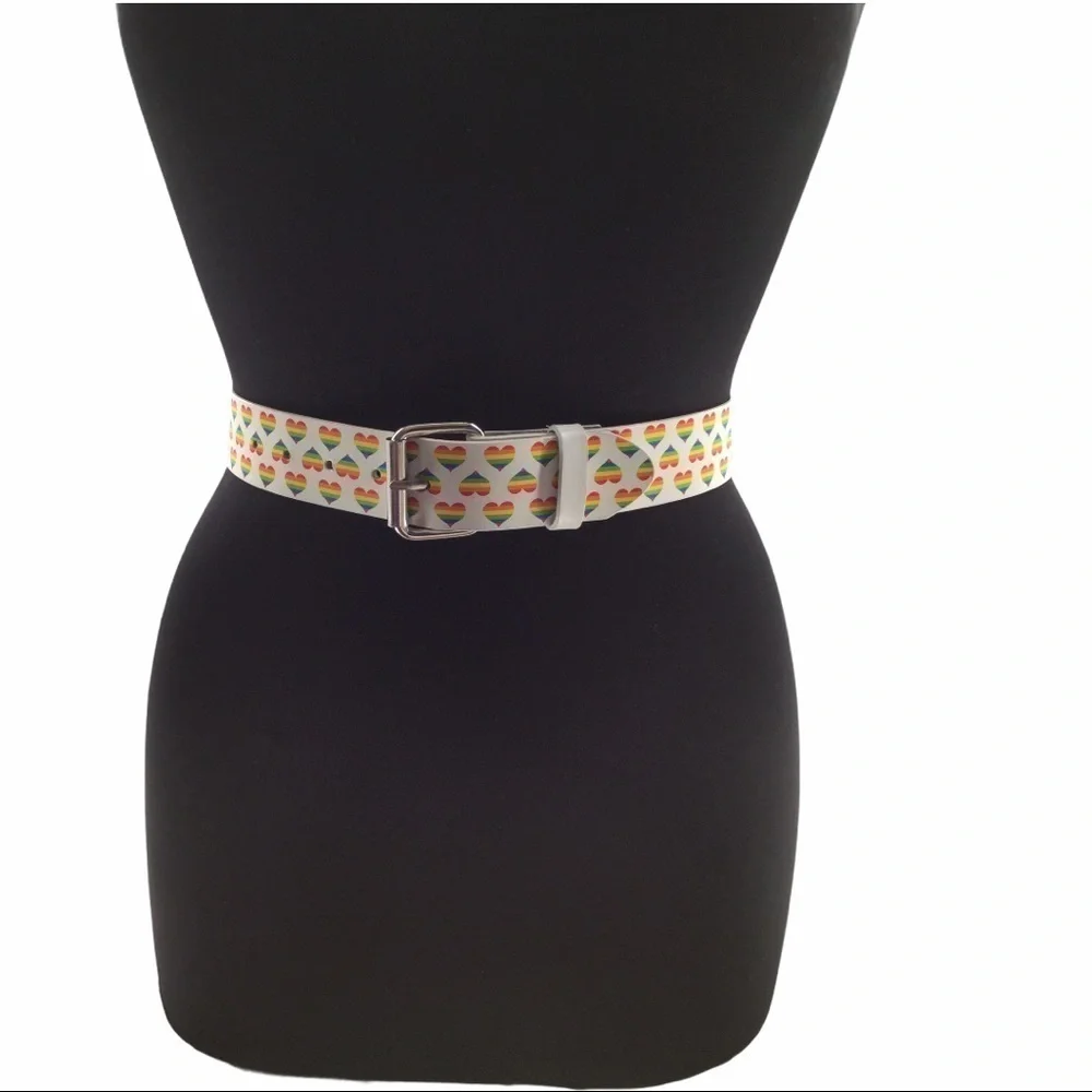 Absolutely Fresh 90’s Rainbow‎ Hearts Bonded Leather Belt